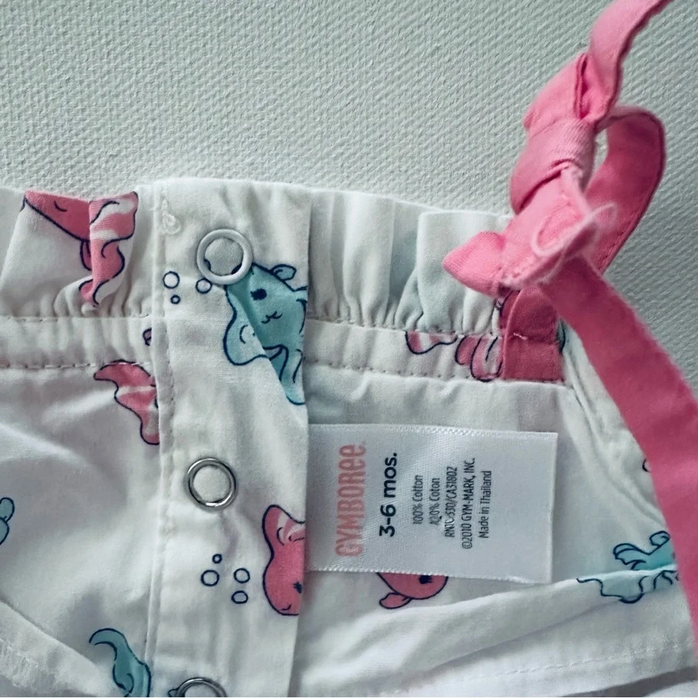 Gymboree 3-6 Months Baby Girl Goldfish Top Shorts Set Outfit Pink Summer